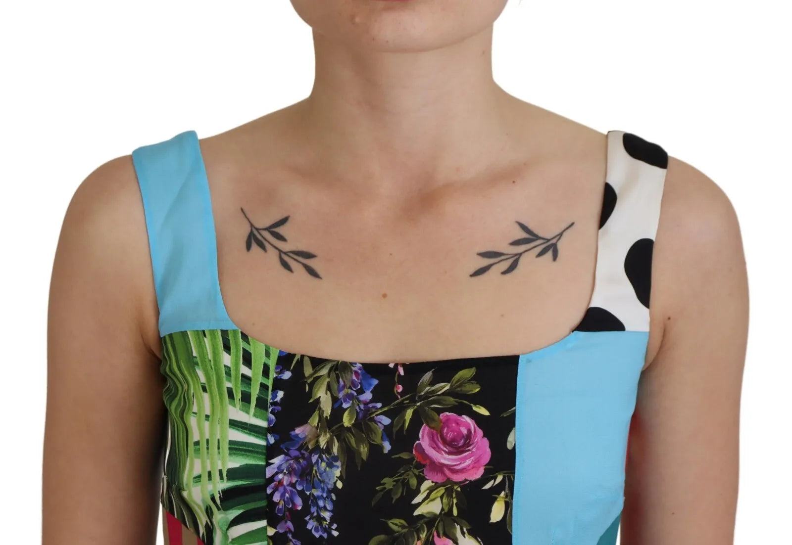 Dolce & Gabbana Silk Multicolor Patchwork Sheath Maxi Dress | Regal Royce