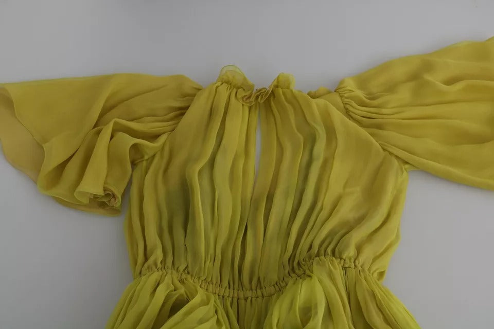 Dolce & Gabbana Yellow Shift A-line Silk Gown Dress | Regal Royce