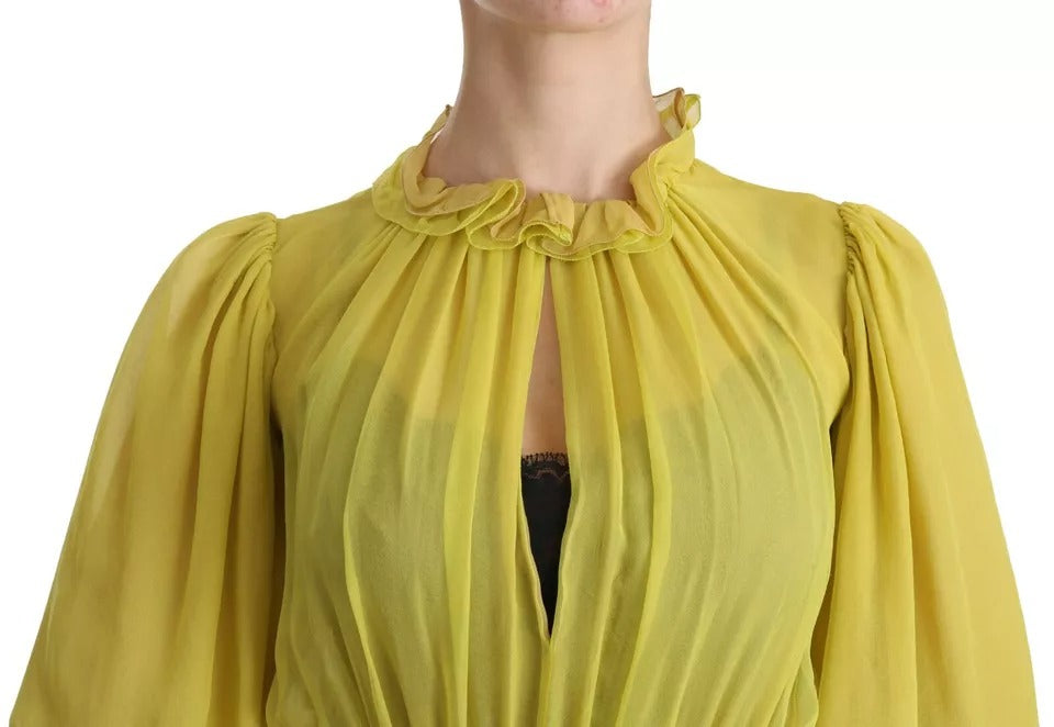 Dolce & Gabbana Yellow Shift A-line Silk Gown Dress | Regal Royce
