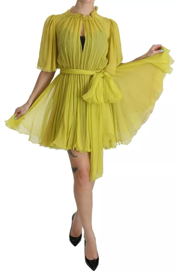 Dolce & Gabbana Yellow Shift A-line Silk Gown Dress | Regal Royce