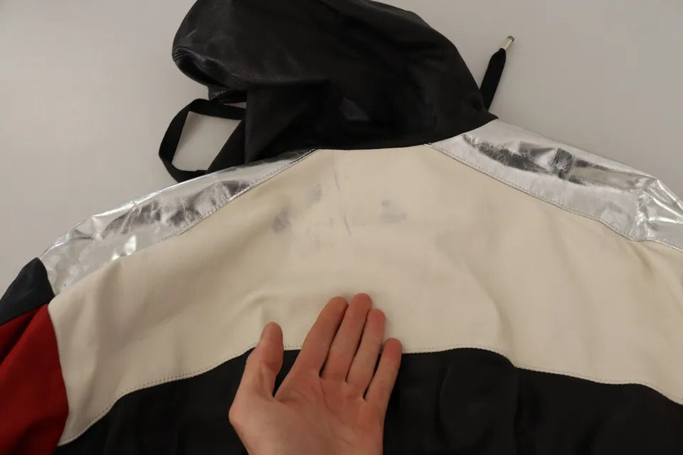 Dolce & Gabbana Black Leather Hooded Blouson Jacket | Regal Royce