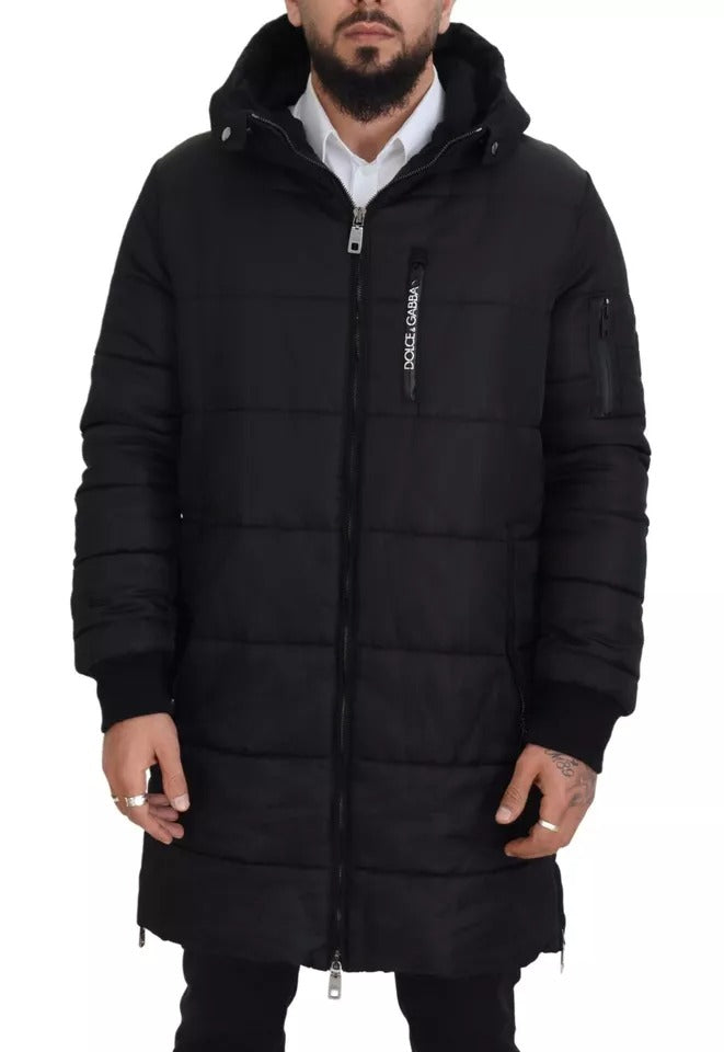 Dolce & Gabbana Black Nylon Hooded Parka Coat Winter Jacket | Regal Royce