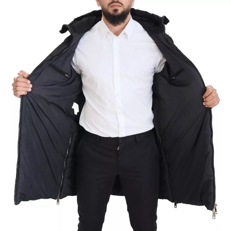 Dolce & Gabbana Black Nylon Hooded Parka Coat Winter Jacket | Regal Royce