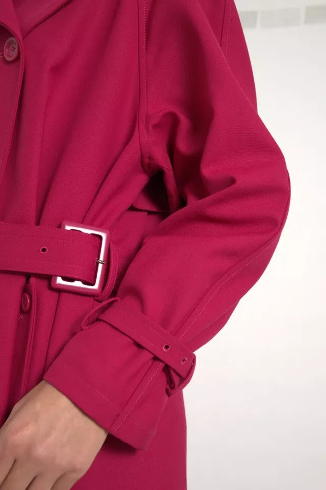 Dolce & Gabbana Dark Pink Double Breasted Trench Coat Jacket | Regal Royce