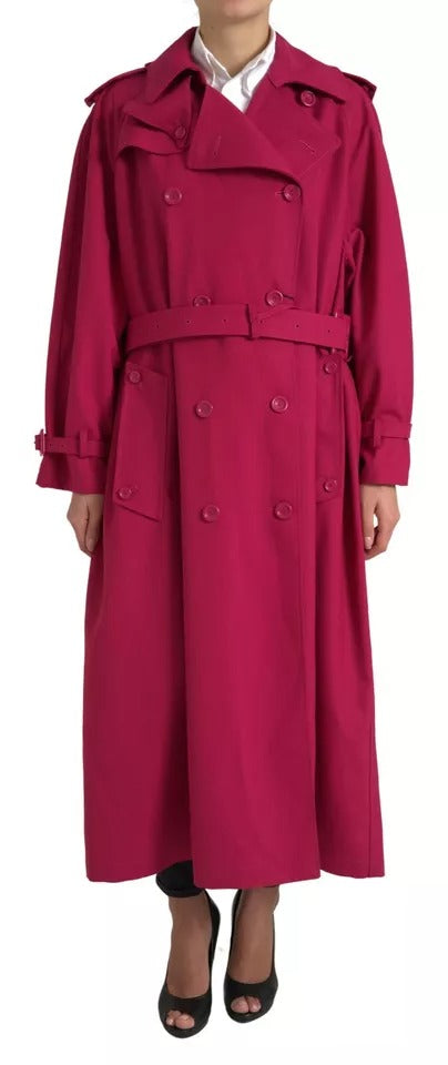 Dolce & Gabbana Dark Pink Double Breasted Trench Coat Jacket | Regal Royce