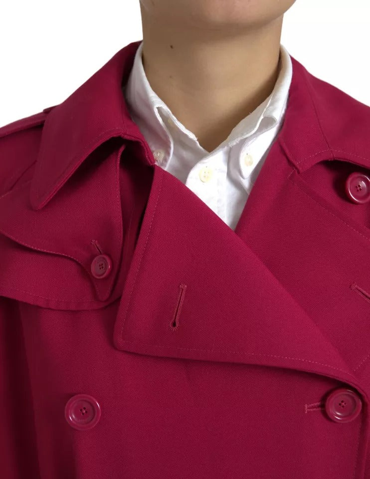 Dolce & Gabbana Dark Pink Double Breasted Trench Coat Jacket | Regal Royce