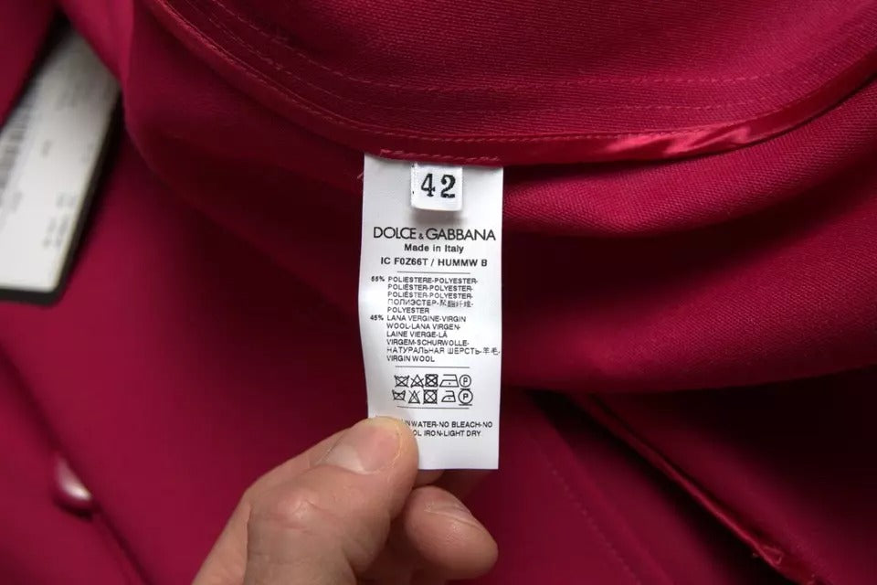 Dolce & Gabbana Dark Pink Double Breasted Trench Coat Jacket | Regal Royce