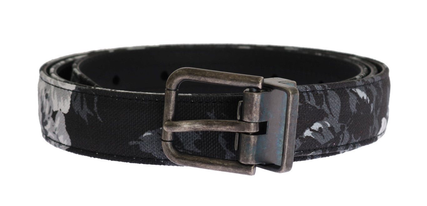 Dolce & Gabbana Black Cayman Linen Leather Belt | Regal Royce