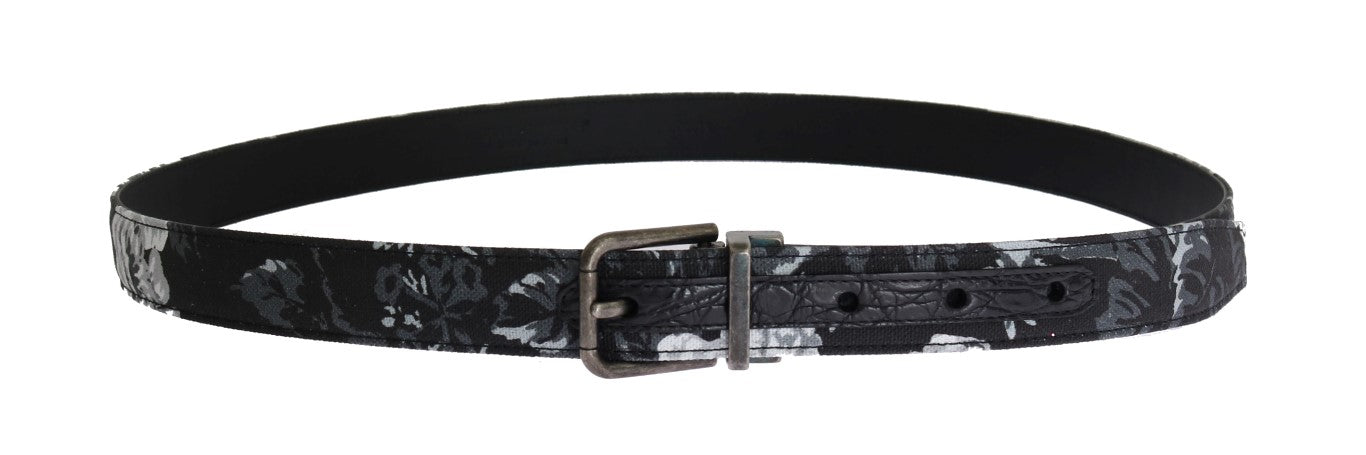 Dolce & Gabbana Black Cayman Linen Leather Belt | Regal Royce