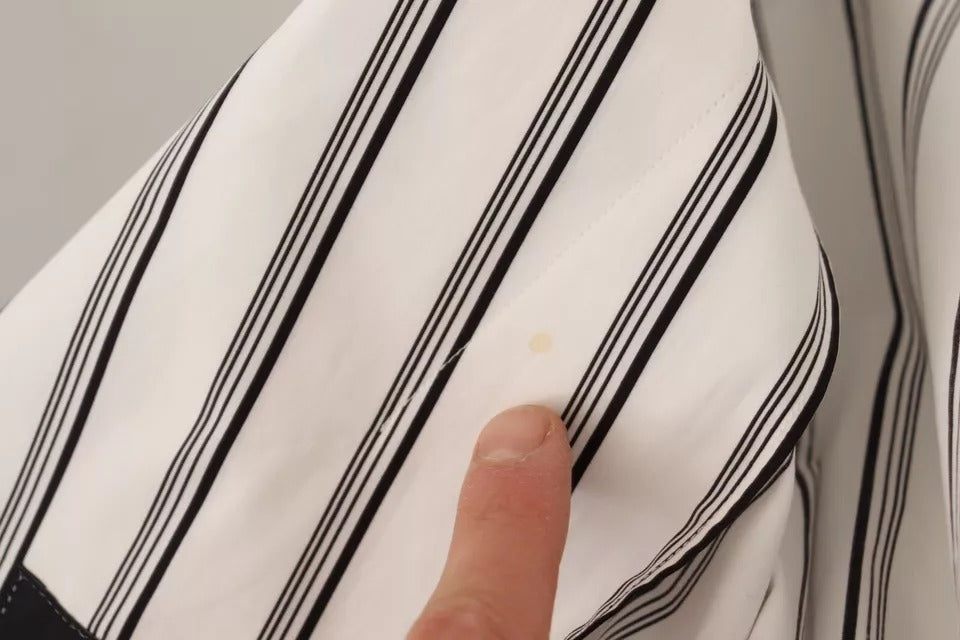 Dolce & Gabbana White Striped Cotton Robe Coat Wrap Jacket | Regal Royce