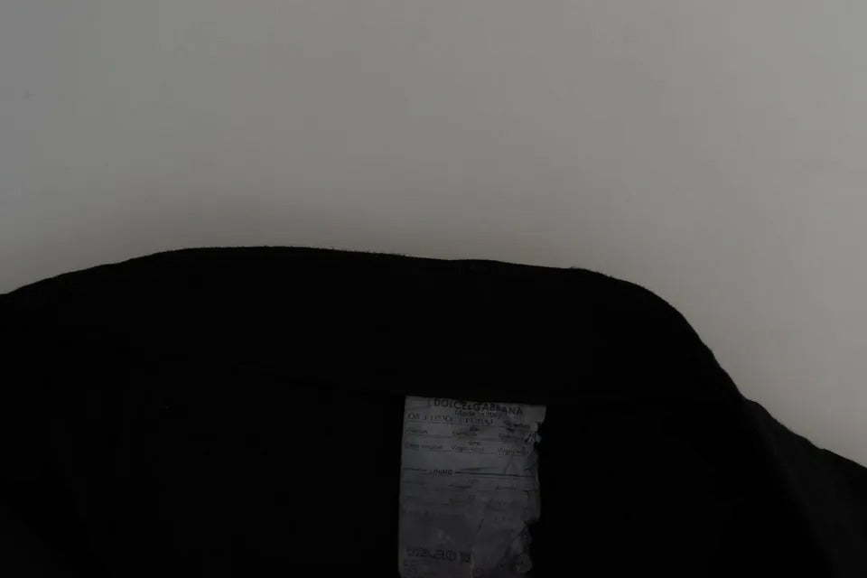 Dolce & Gabbana Black Wool Stretch Cropped Capri Trouser Pants | Regal Royce