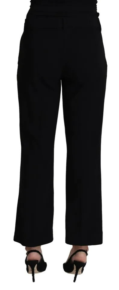 Dolce & Gabbana Black Wool Stretch Cropped Capri Trouser Pants | Regal Royce