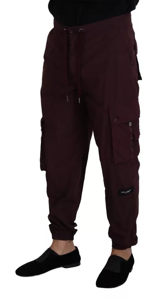 Dolce & Gabbana Bordeaux Cargo Jogger Trouser Cotton Pants | Regal Royce
