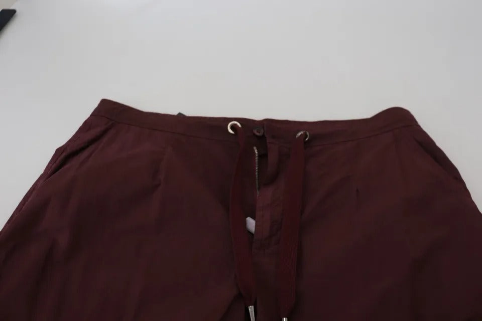 Dolce & Gabbana Bordeaux Cargo Jogger Trouser Cotton Pants | Regal Royce