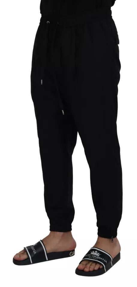 Dolce & Gabbana Black Jogger Jogging Wool Pants | Regal Royce