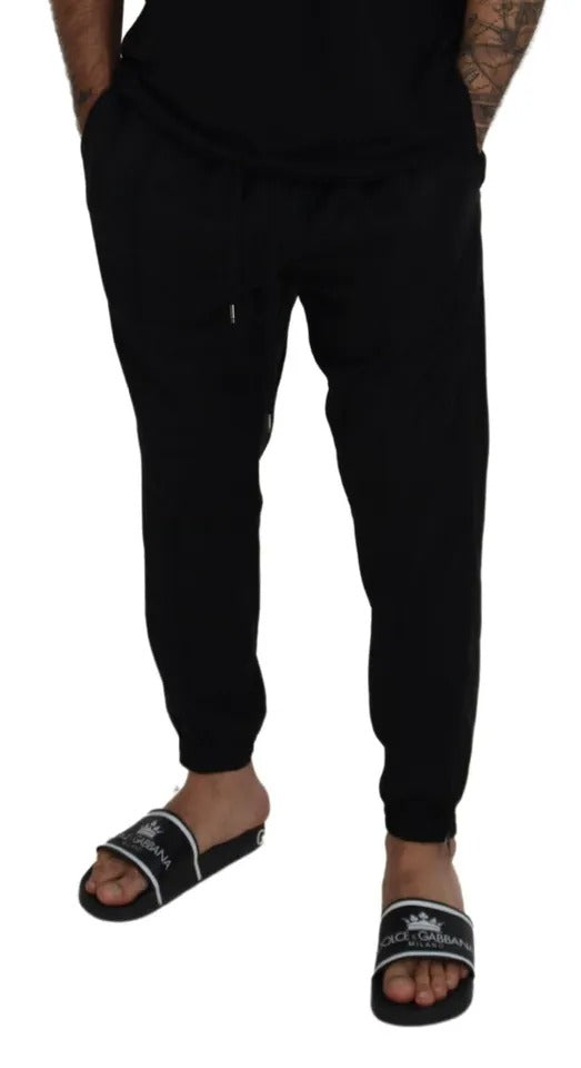 Dolce & Gabbana Black Jogger Jogging Wool Pants | Regal Royce