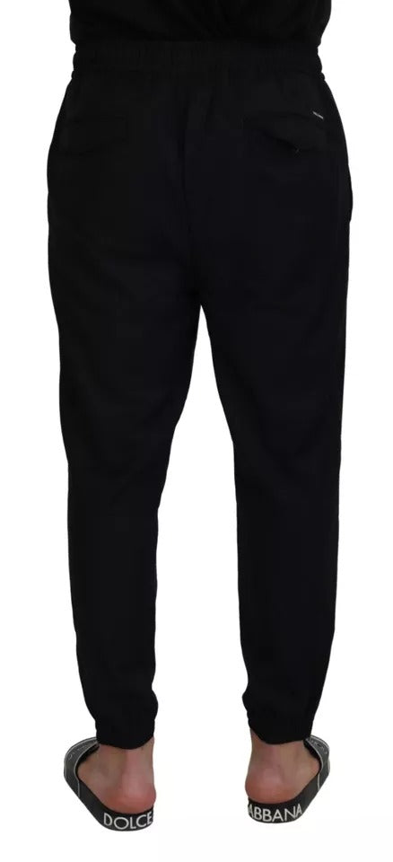 Dolce & Gabbana Black Jogger Jogging Wool Pants | Regal Royce