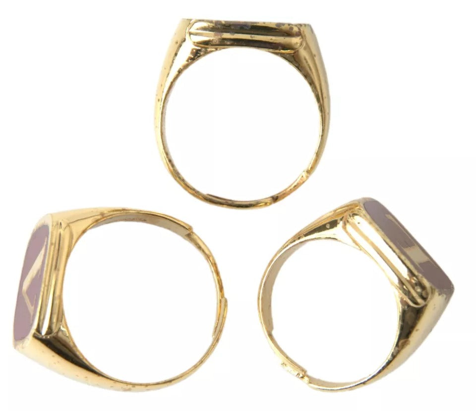 Dolce & Gabbana Gold Brass LOVE Enamel Set of 3 Ring | Regal Royce