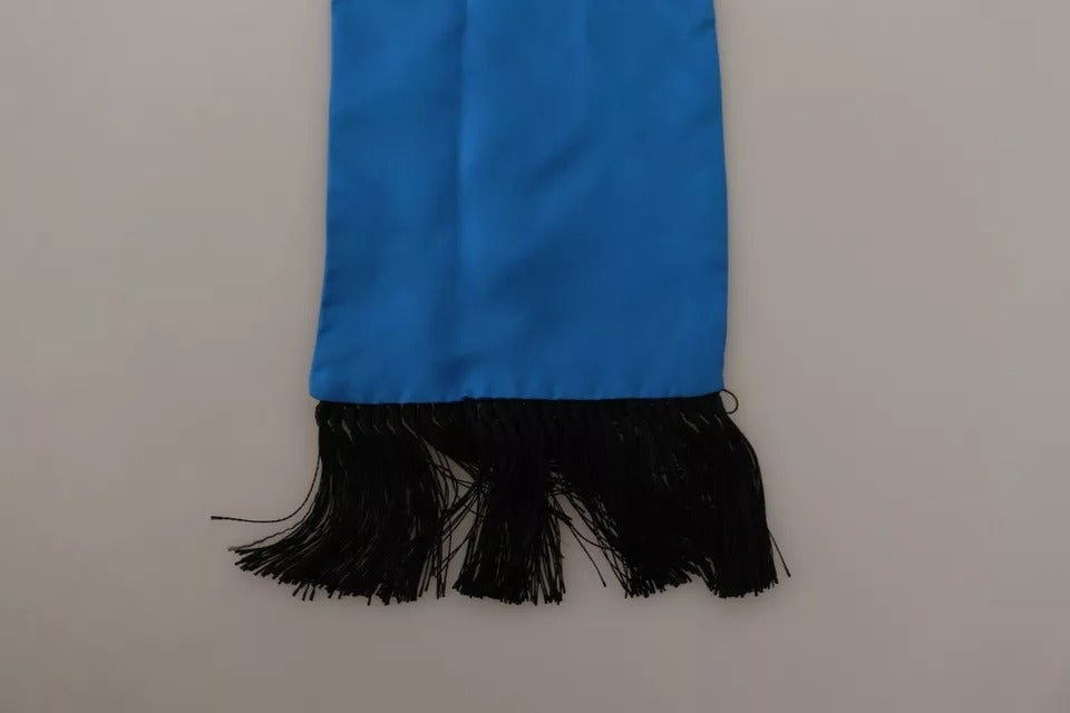 Dolce & Gabbana Royal Blue Scarf Neck Wrap Shawl Silk Scarf | Regal Royce