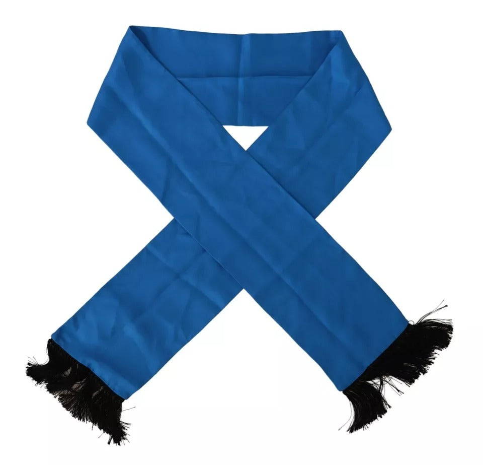 Dolce & Gabbana Royal Blue Scarf Neck Wrap Shawl Silk Scarf | Regal Royce