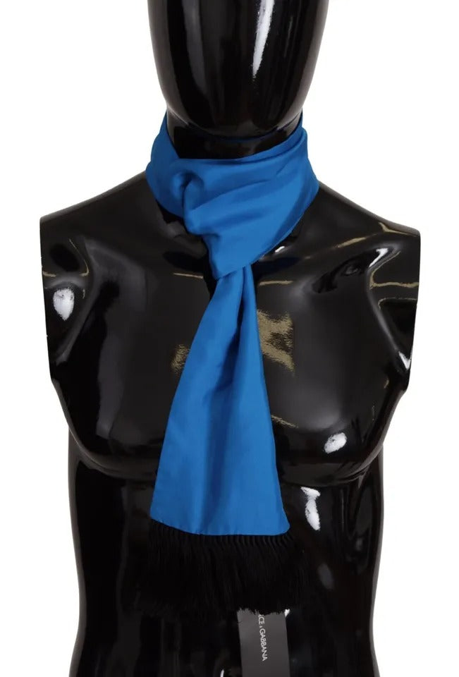 Dolce & Gabbana Royal Blue Scarf Neck Wrap Shawl Silk Scarf | Regal Royce