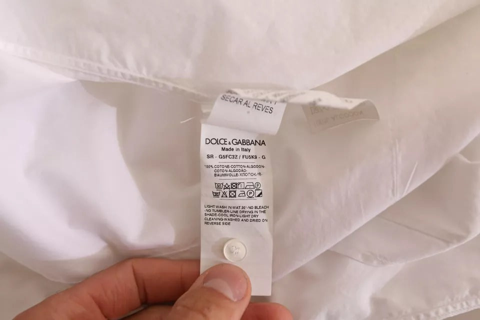 Dolce & Gabbana White GOLD Formal Cotton Tuxedo Dress Shirt | Regal Royce