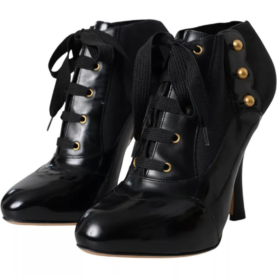 Dolce & Gabbana Black Jersey Stretch Ankle Boots Shoes | Regal Royce