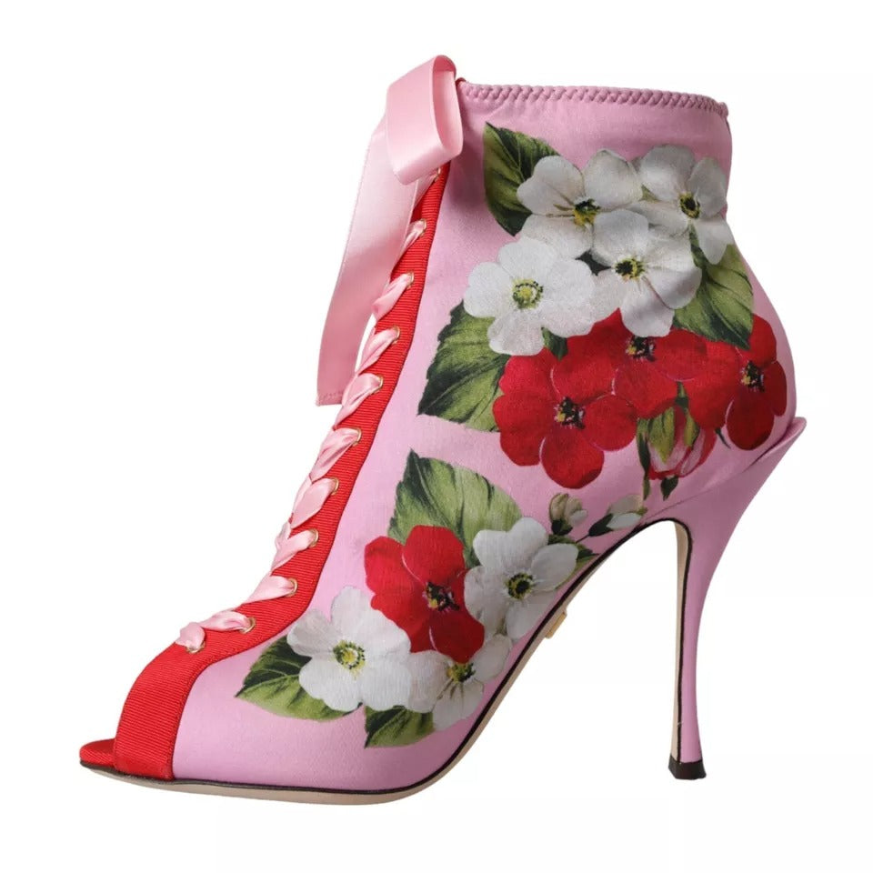 Dolce & Gabbana Multicolor Jersey Stretch Boots Open Toes Heels Shoes | Regal Royce