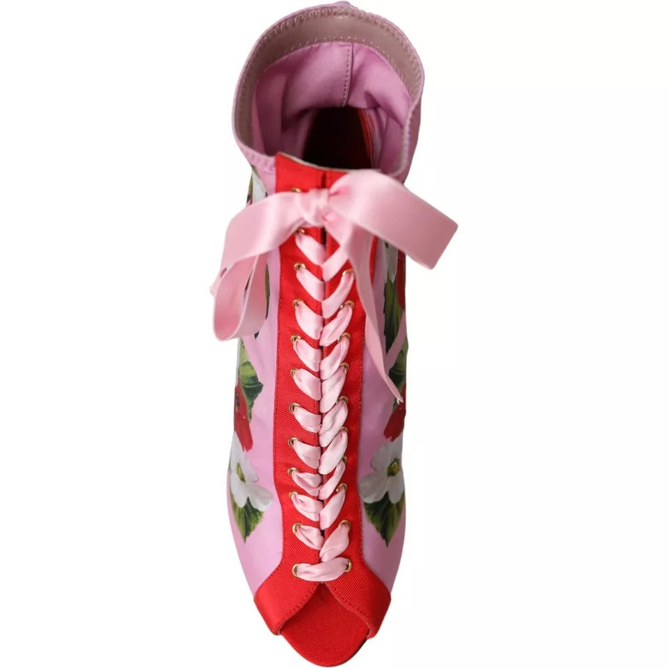 Dolce & Gabbana Multicolor Jersey Stretch Boots Open Toes Heels Shoes | Regal Royce