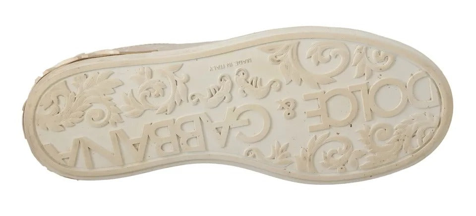 Dolce & Gabbana White Portofino Mother Of Pearl Sneakers Casual Shoes | Regal Royce
