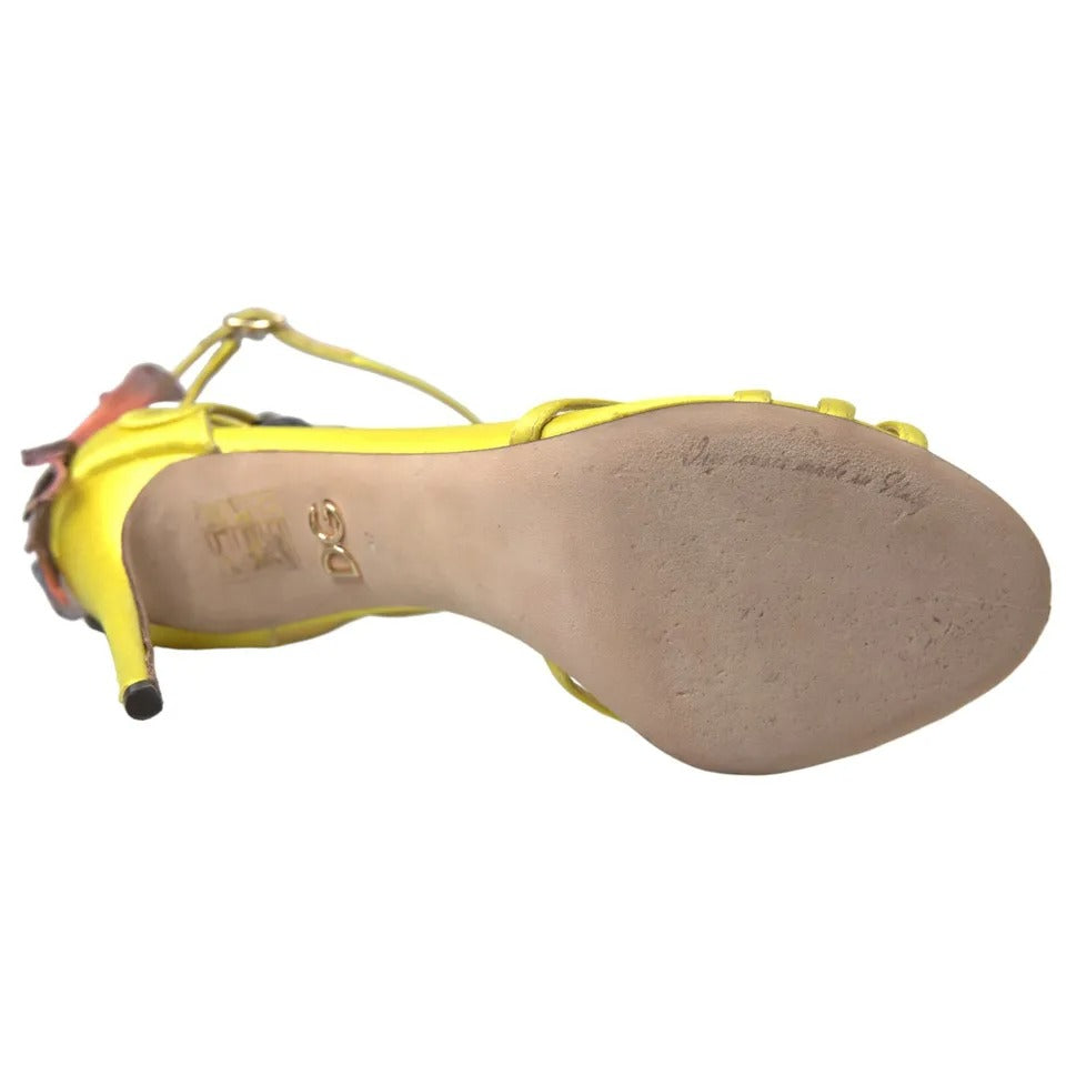 Dolce & Gabbana Yellow Butterfly Applique Sandals Shoes | Regal Royce