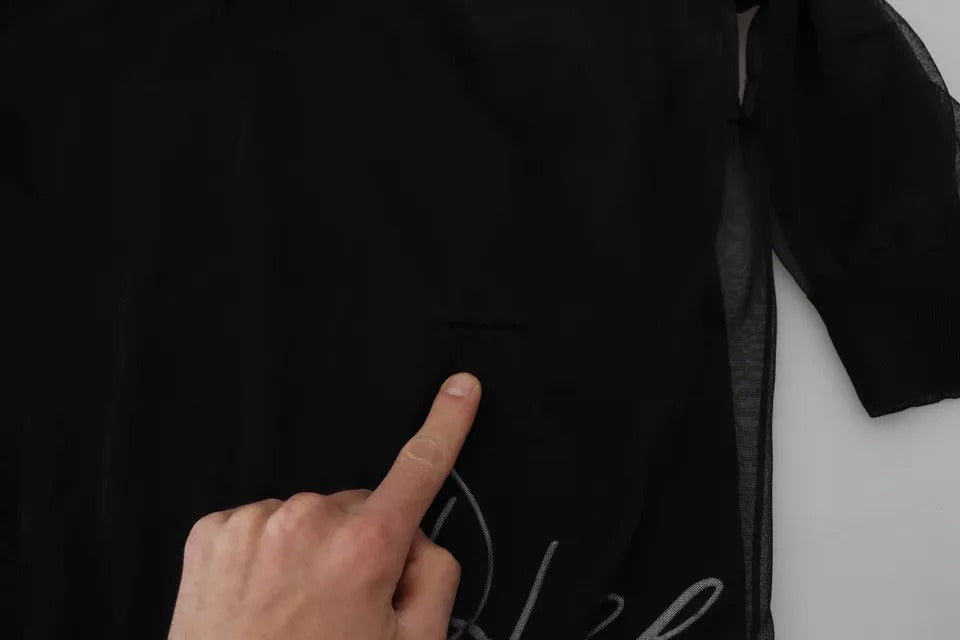 Dolce & Gabbana Black Polyester Crewneck Men Pullover Sweater | Regal Royce