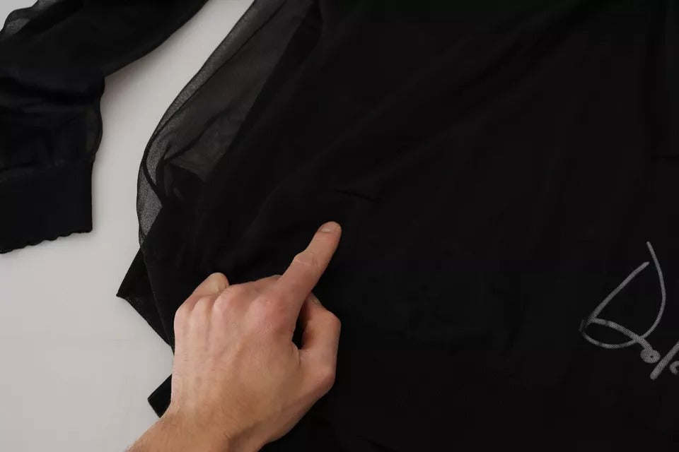 Dolce & Gabbana Black Polyester Crewneck Men Pullover Sweater | Regal Royce