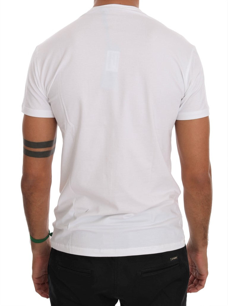 Daniele Alessandrini White Cotton Crewneck T-Shirt | Regal Royce