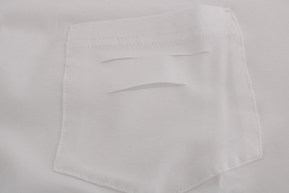 Daniele Alessandrini White Cotton Crewneck T-Shirt | Regal Royce