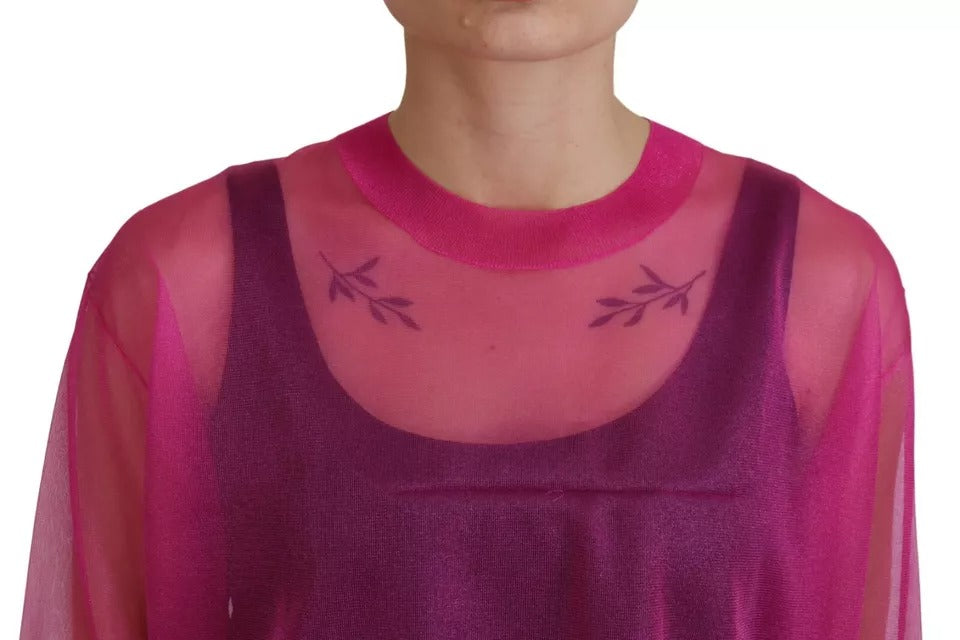 Dolce & Gabbana Fuchsia Polyester Crewneck Pullover Sweater | Regal Royce