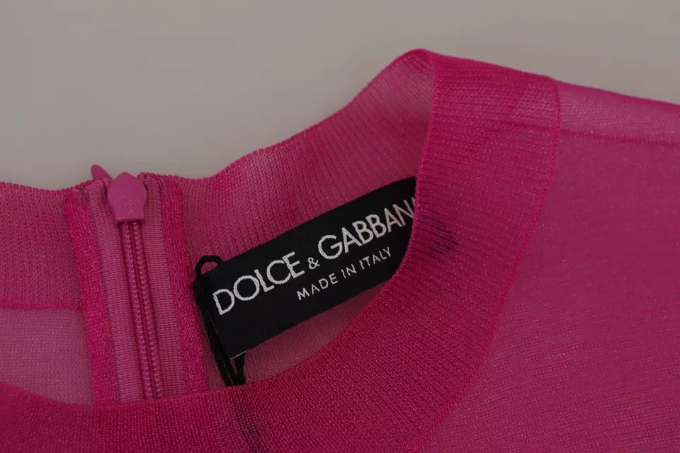 Dolce & Gabbana Fuchsia Polyester Crewneck Pullover Sweater | Regal Royce