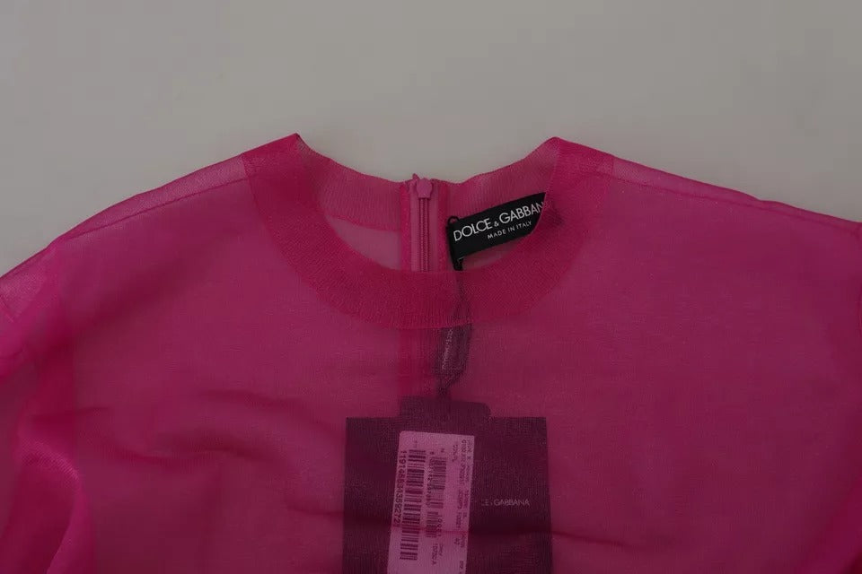 Dolce & Gabbana Fuchsia Polyester Crewneck Pullover Sweater | Regal Royce