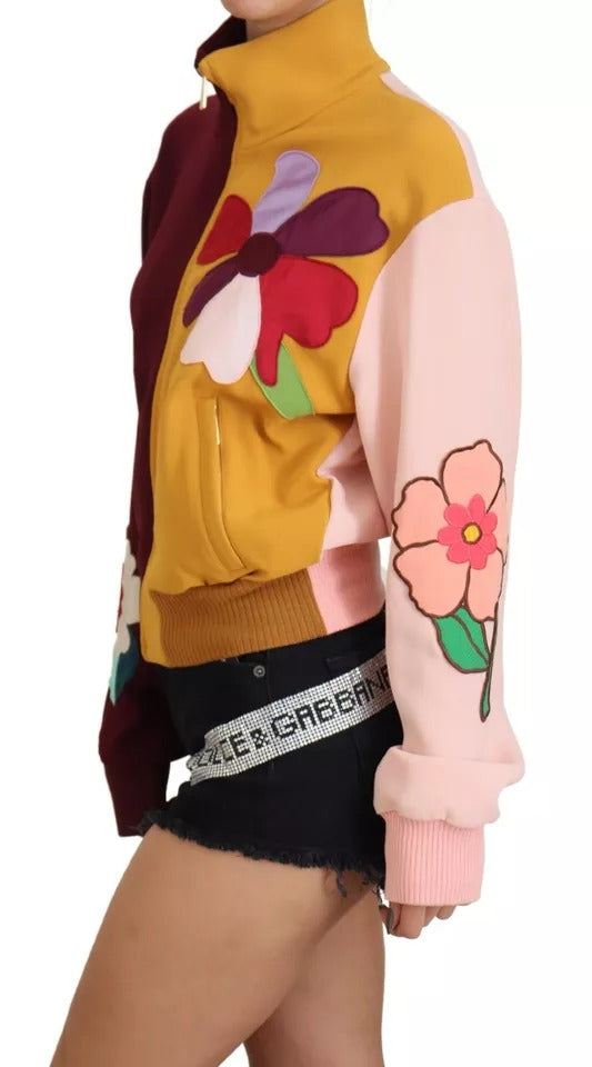 Dolce & Gabbana Multicolor Floral Viscose Full Zip Sweater | Regal Royce