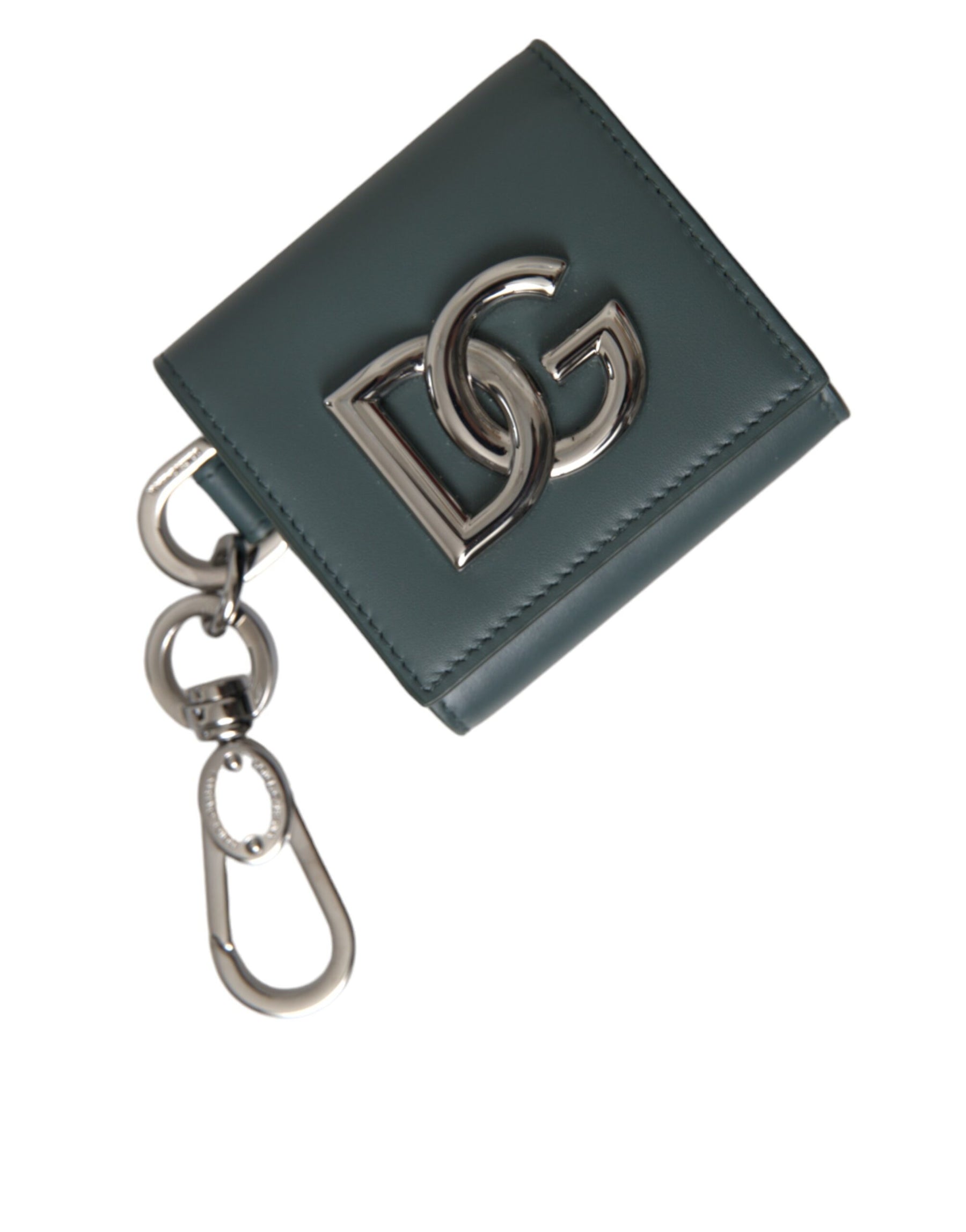 Dolce & Gabbana Green Leather DG Logo Keyring Coin Purse Keyring Wallet | Regal Royce