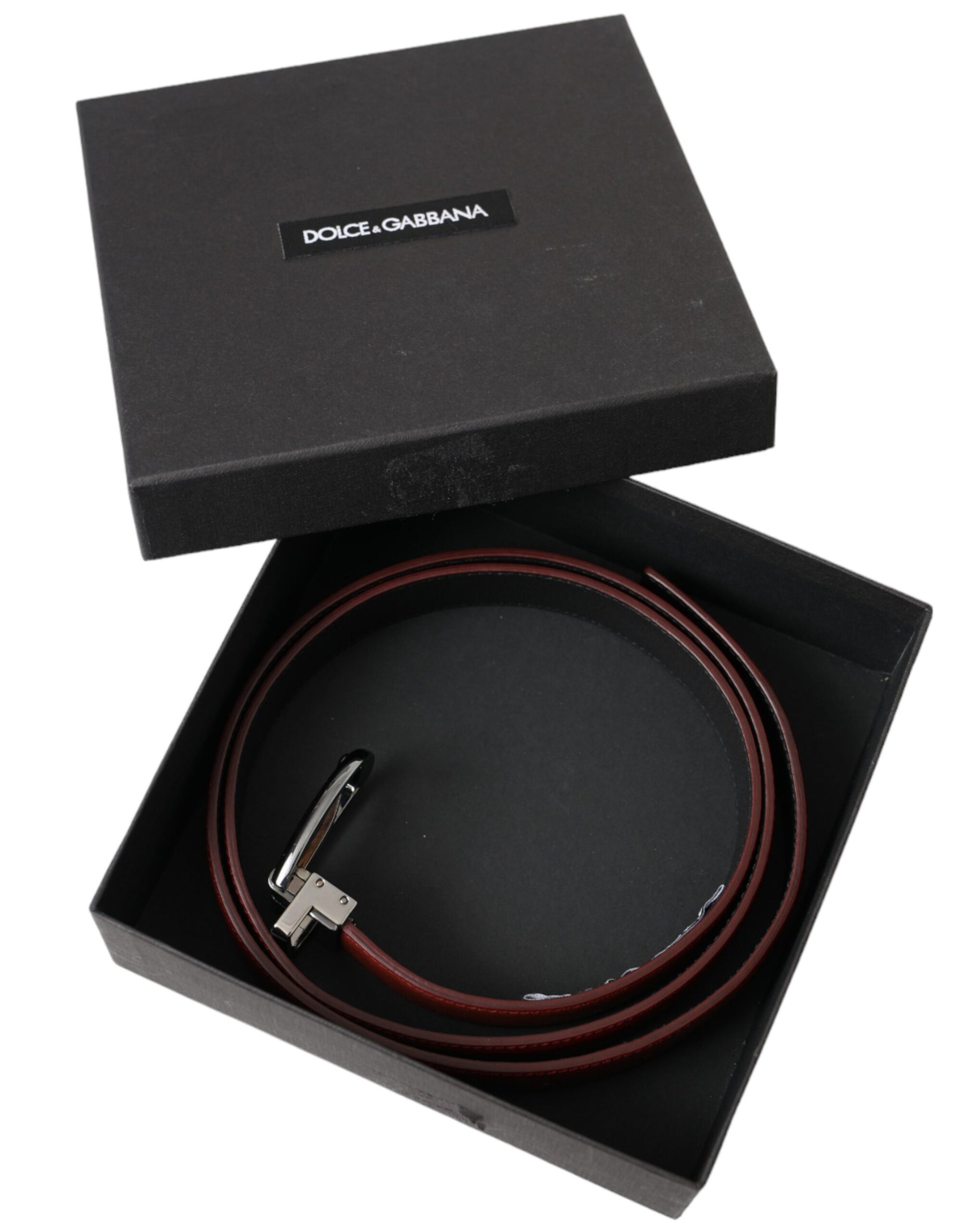 Dolce & Gabbana Brown Leather Silver Metal Buckle Belt Men | Regal Royce