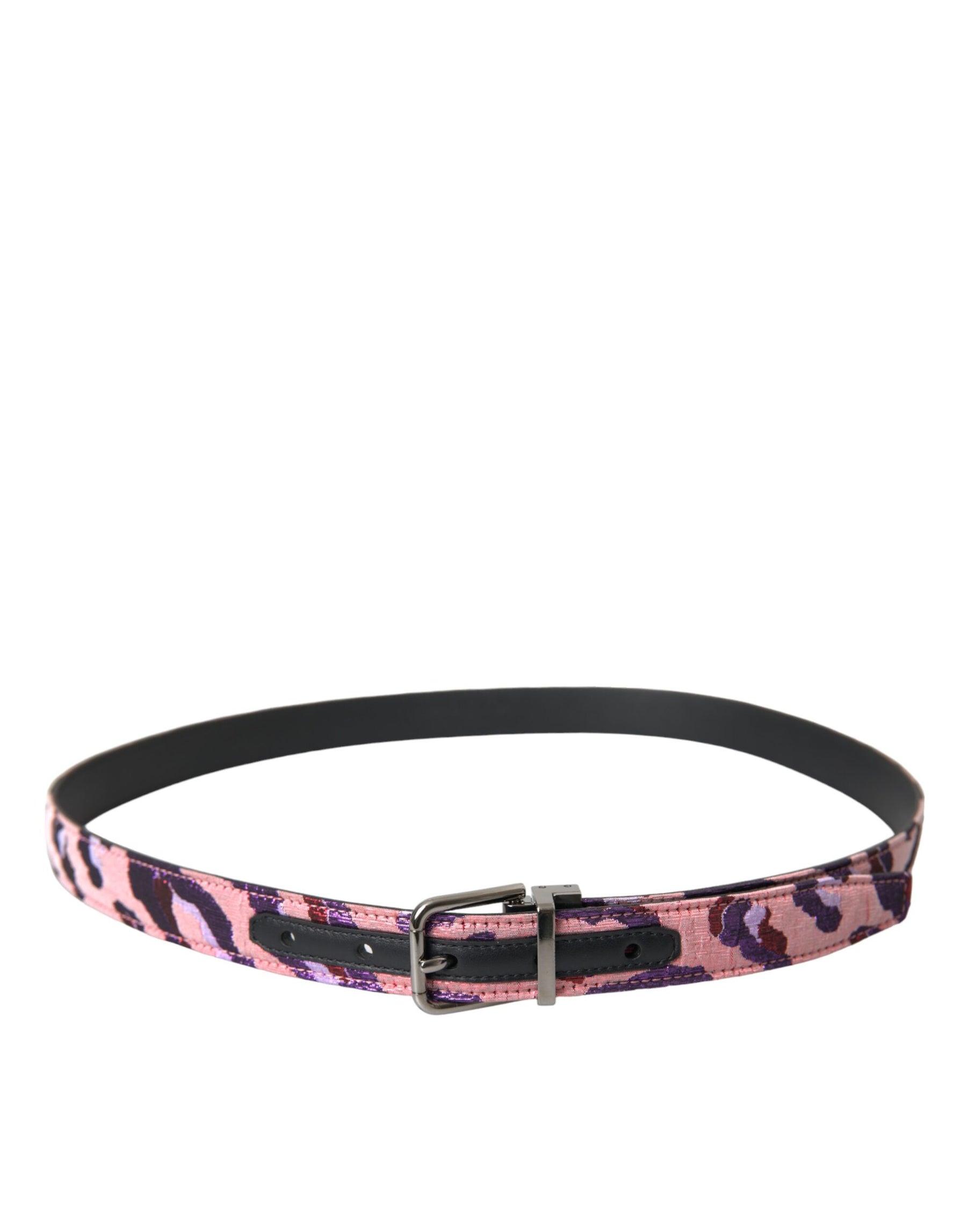 Dolce & Gabbana Multicolor Jacquard Leather Metal Buckle Belt | Regal Royce
