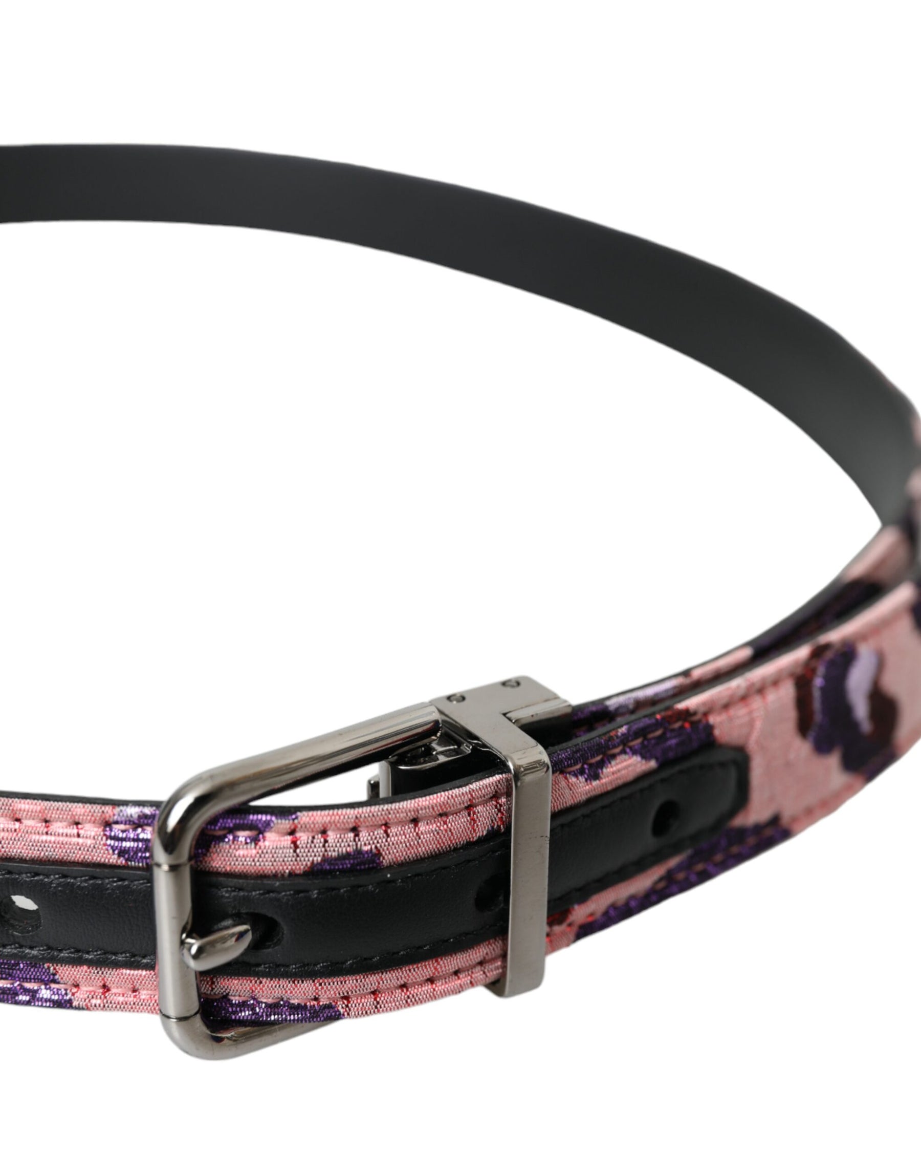 Dolce & Gabbana Multicolor Jacquard Leather Metal Buckle Belt | Regal Royce