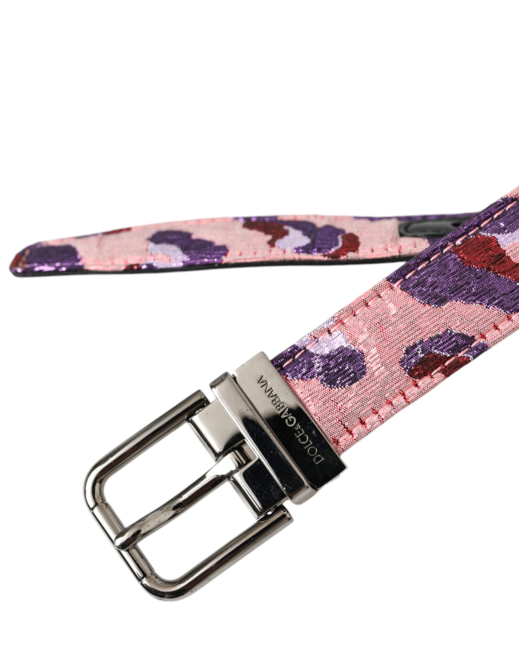 Dolce & Gabbana Multicolor Jacquard Leather Metal Buckle Belt | Regal Royce