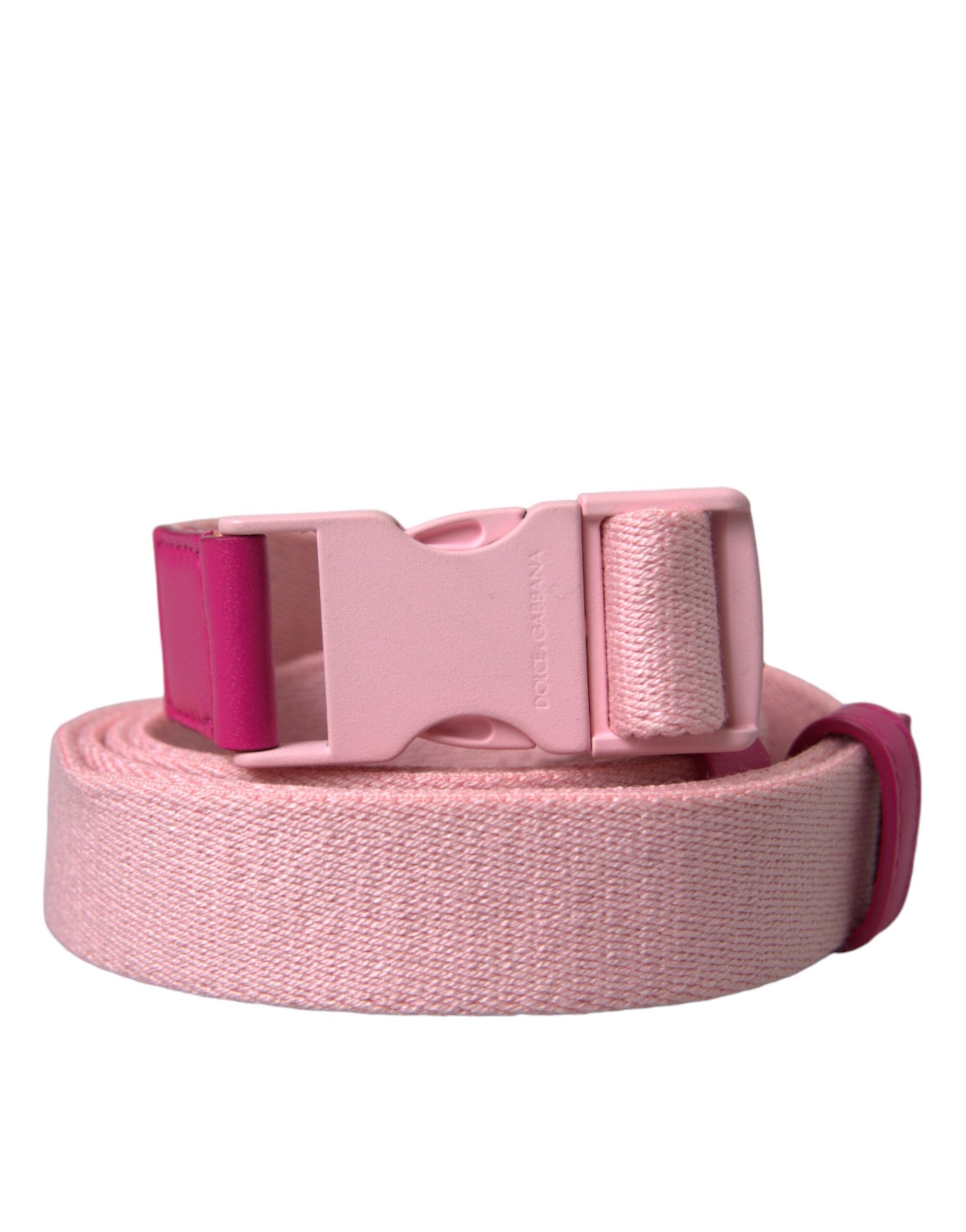 Dolce & Gabbana Pink Canvas Stretch Plastic Buckle Women Belt | Regal Royce
