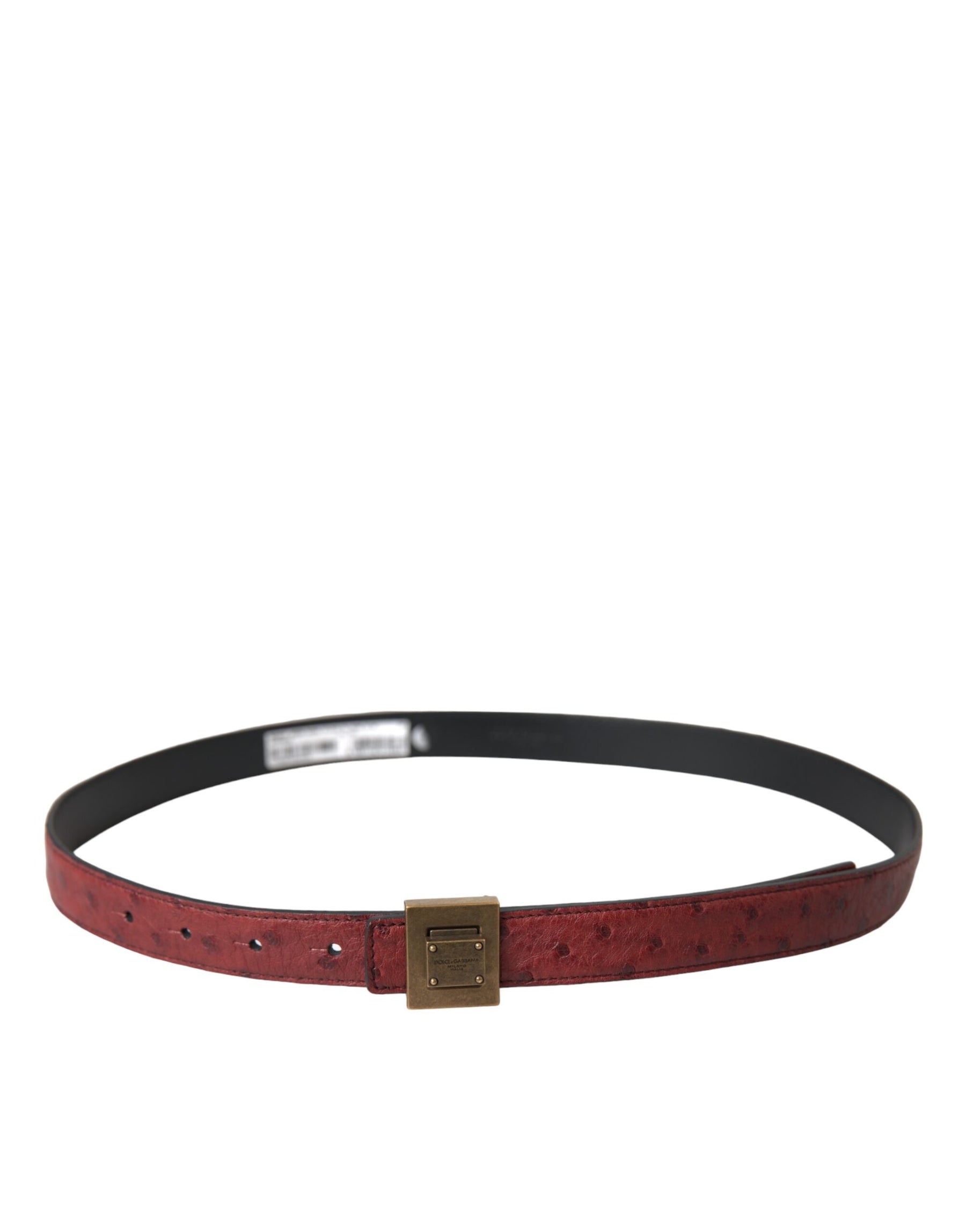 Dolce & Gabbana Brown Leather Square Metal Buckle Belt | Regal Royce