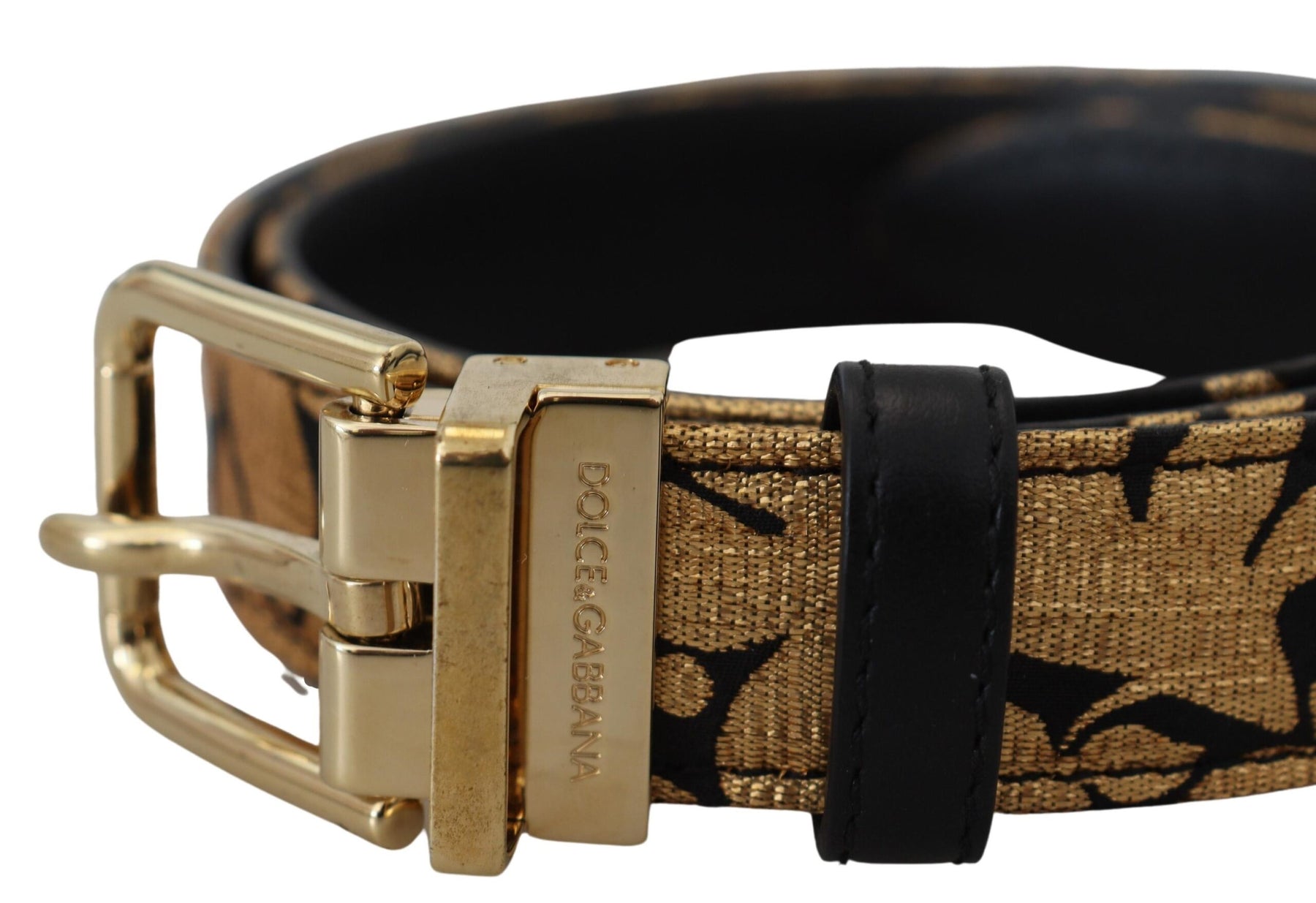Dolce & Gabbana Multicolor Jacquard Leather Logo Buckle Belt | Regal Royce