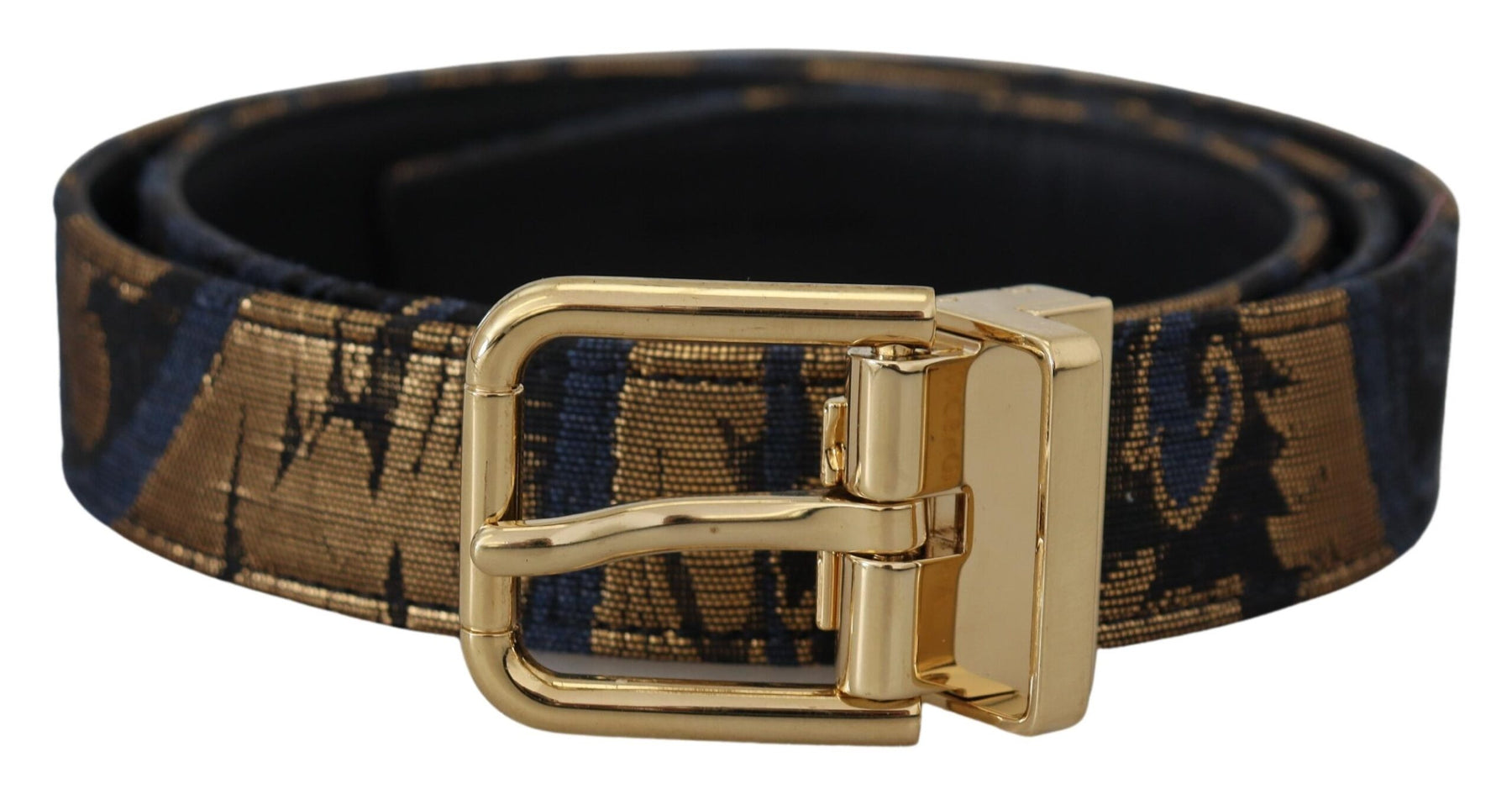 Dolce & Gabbana Multicolor Jacquard Leather Logo Buckle Belt | Regal Royce