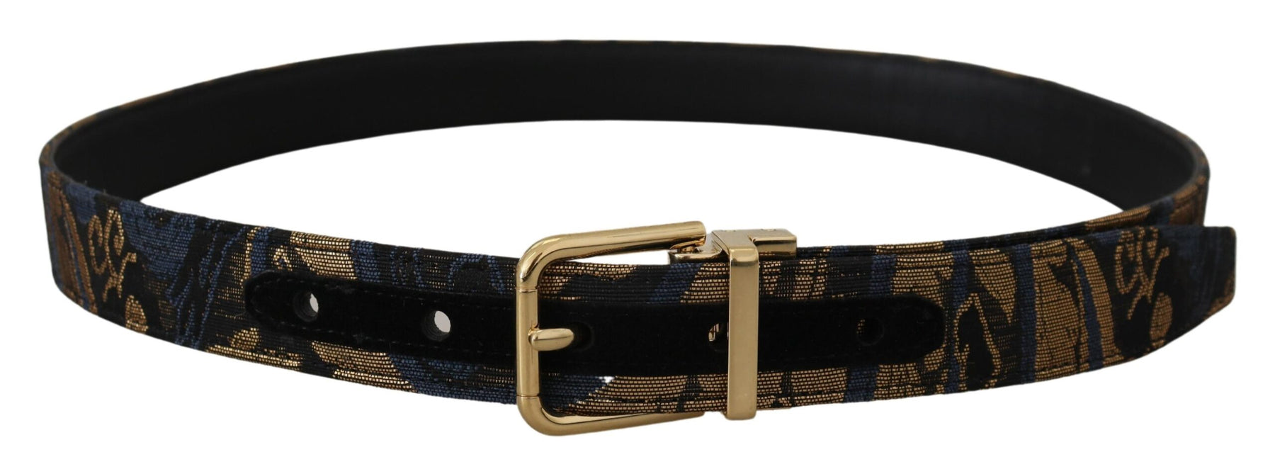 Dolce & Gabbana Multicolor Jacquard Leather Logo Buckle Belt | Regal Royce