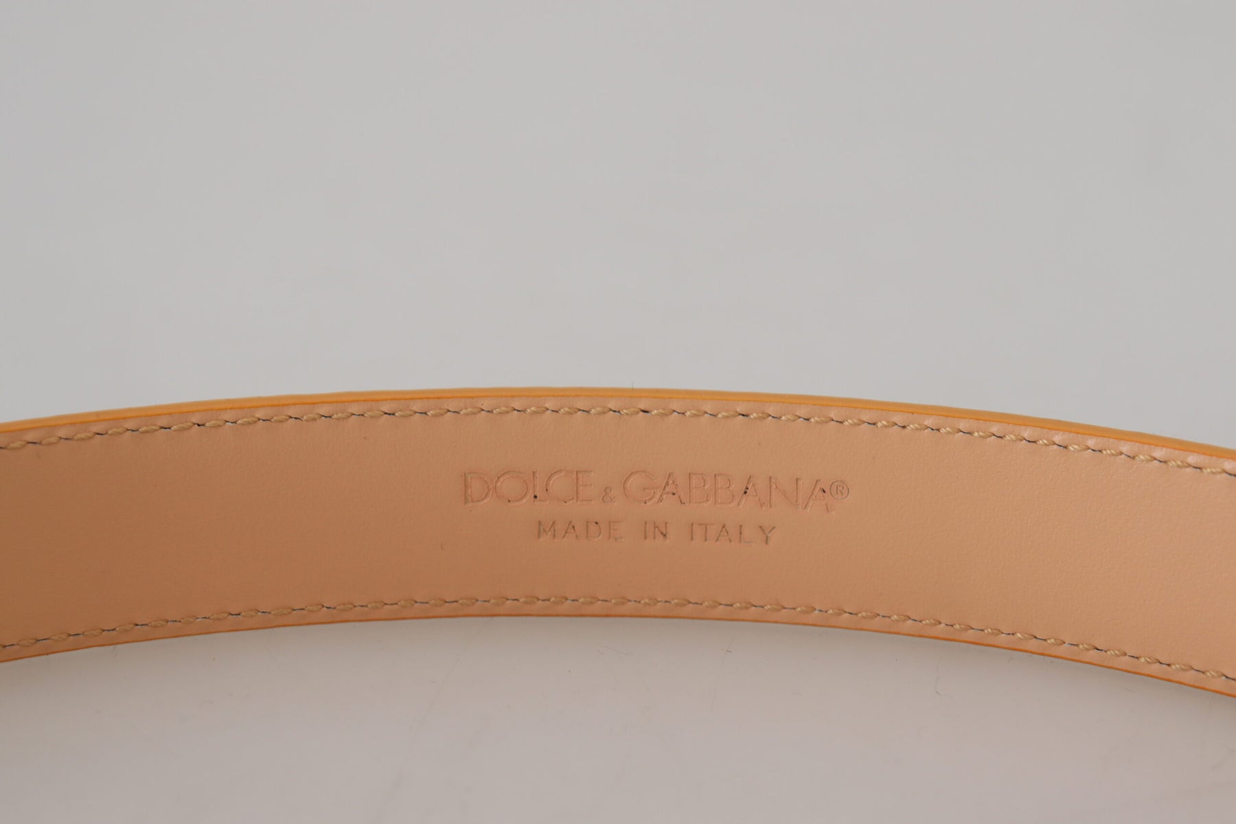 Dolce & Gabbana Beige Exotic Leather Gold Metal Buckle Belt | Regal Royce